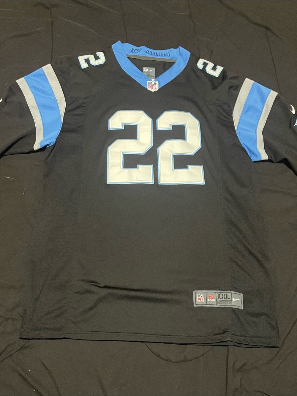Nike On field Christian McCaffrey #22 Carolina Panthers Black NFL  Jersey Sz 2XL